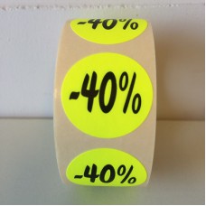 Etiket Ø27mm fluor geel -40% 500/rol